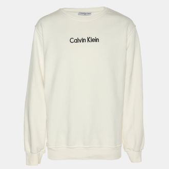 Calvin Klein White Jersey Logo Sweater