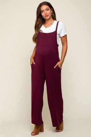 Pinkblush Sleeveless Pocketed Wide Leg Jumpsuit in Burgundy at Nordstrom, Size Medium