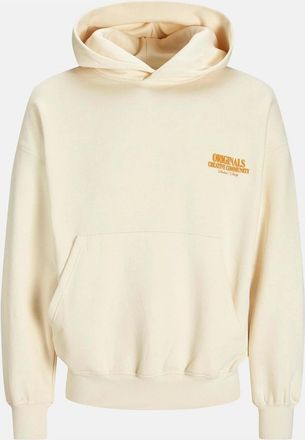 Jack & Jones Jack & Jones Mens Lettering Hooded Neck Long Sleeve Sweatshirt - Tan - Size: 42