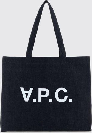 A.P.C. Borsa tote in denim di cotone A. P.C
