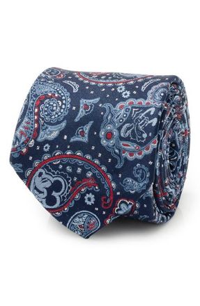 Cufflinks Inc. x Disney Mickey & Friends Paisley Silk Tie in Navy at Nordstrom