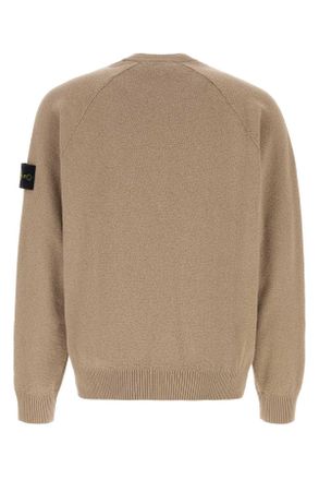 Stone Island Mens Cappuccino Cotton Sweater Desert Exterior: Maglieria