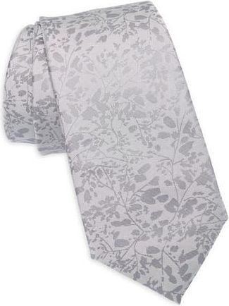 Calvin Klein Benedict Floral Tie in Silver at Nordstrom Rack
