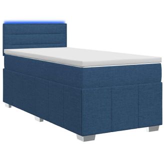 vidaXL Letto Box Spring Con Materasso Blu 100 X 200 Cm Tessuto Vidaxl
