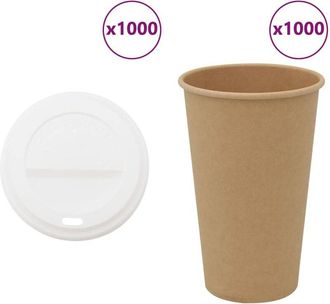 vidaXL Vasos De Caf&eacute; De Papel Con Tapa 1000 Uds 16oz 400ml Vidaxl