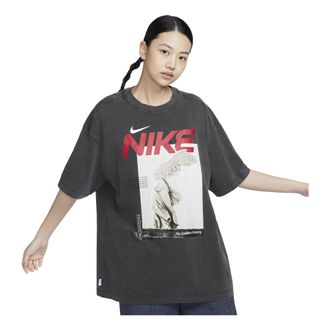 Nike (WMNS) Nike Sportswear Oversized Graphic T-Shirt Asia Sizing Washed Black HF6292-060
