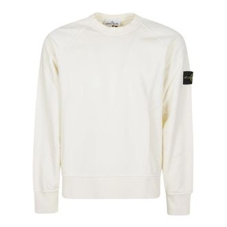Stone Island Ronde Hals Sweatshirt - Heren - Sweatshirts & Hoodies - Wit - Maat: S Katoen