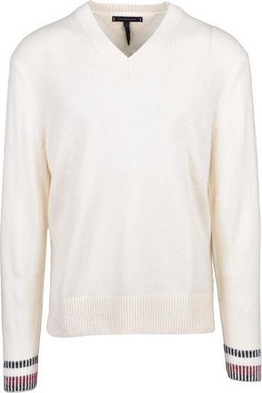 Tommy Hilfiger Truien & Vesten, Heren, Wit, 2Xl, Wol, V-hals Trui