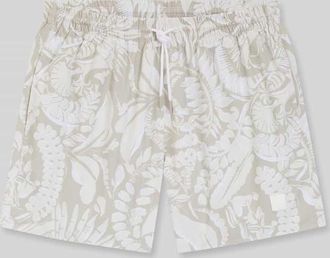 HUGO BOSS Regular Fit Badeshorts mit Allover-Muster Modell PIRANHA in Sand, Gr&ouml;&szlig;e XXL