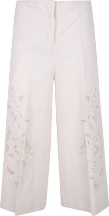 Twin-Set Cropped Wide Leg Trousers