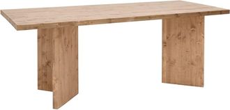 Deco Wood Mesa de comedor de madera maciza en tono roble oscuro de 180x75cm