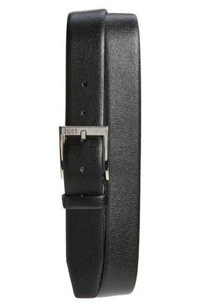 BOSS Clo Grained Leather Belt in Black at Nordstrom Rack, Size 38