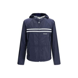 Prada Blue Nylon Shell Mens Jacket