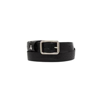 Patrizia Pepe Cintur&oacute;n de piel con efecto cocodrilo - Accessories - Mujer - Negro - XS