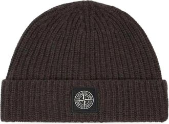 Stone Island Ribbelmuts van wol - Heren - Hoeden - Groen - ONE Size - Wol - Accessoires