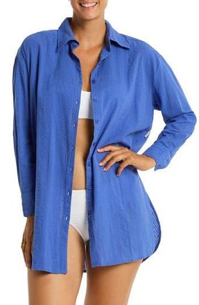 Sea Level Australia Heatwave Cover-Up Shirtdress in Blue at Nordstrom Rack, Size X-Large