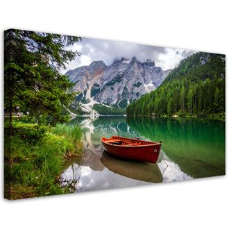 Feeby Impresi&oacute;n De Imagen, Lago Barca Monta&ntilde;as Paisaje, 120x60