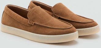 Mango Scarpe pelle crosta di cuoio cognac - Uomo - 39 - MANGO MAN