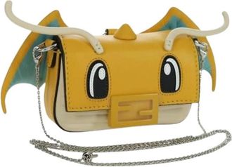 Fendi Pre-owned Mini Shoulder Bag - Dames - Vintage Mini Tas - Geel - ONE Size - Leer - Vintage
