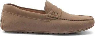 HUGO BOSS Hugo, Loafers, male, Beige, Size: 11 US Classic Suede Loafers