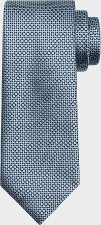 Brioni Mens Tonal Oval Jacquard Silk Tie
