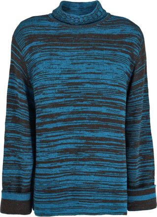 Kenzo roll-neck striped sweater - men - Wool - 50 - Blue