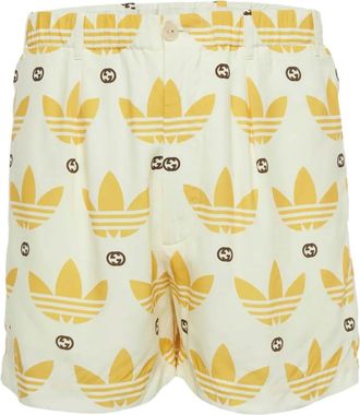 Gucci x adidas Shorts con monogramma - Giallo
