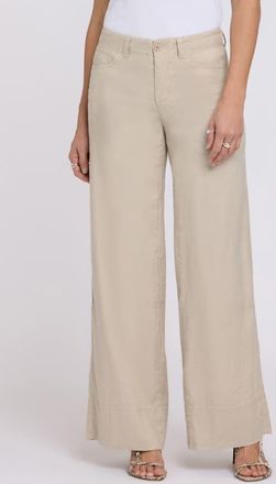 NYDJ Linen Blend Wide Leg Pants in Feather at Nordstrom, Size 16