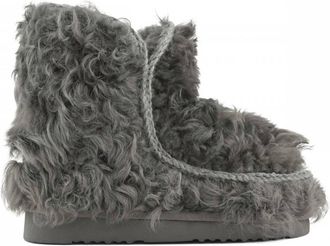 Mou Womens Eskimo 18 Checkiang Fur Boots In Grey