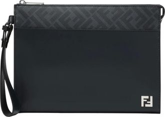 Fendi Bags, male, Blue, Size: ONE SIZE FF Squared Clutch