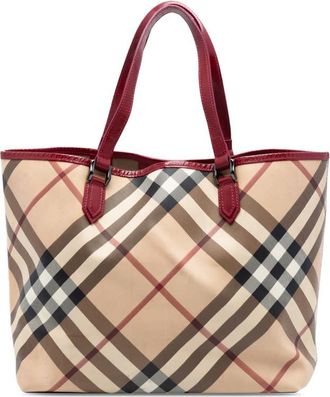 Burberry Pre-owned Burberry Supernova Check Coated Canvas Tote CNDONHOUDON