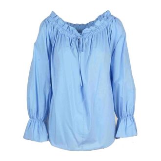 L'autre Chose Katoenen blouse - Dames - Blouses - Blauw - S - Katoen - Overhemden