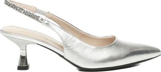 Liu Jo 60mm chain-embellish pumps - women - Polyurethane/Polyurethane/Rubber - 36 - Silver
