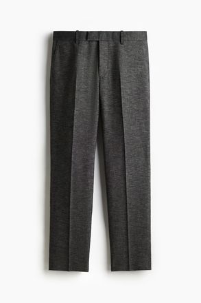 H&M Elegante Hose aus Leinenmix in Regular Fit - Dunkelgrau