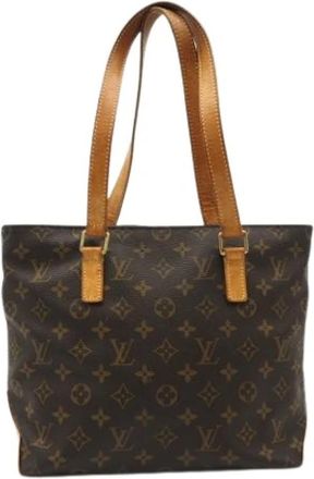 Louis Vuitton Pre-owned Vintage Canvas Tote Bag - Dames - Vintage Shopper - Bruin - ONE Size - Leer - Vintage