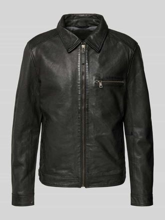 Mauritius Lederjacke mit Rei&szlig;verschluss Modell Vintage Short in Anthrazit, Gr&ouml;&szlig;e XXL