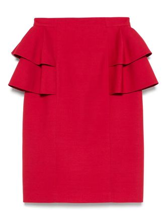 Valentino Garavani virgin wool-silk skirt - women - Virgin Wool/Silk/Silk - 42 - Red