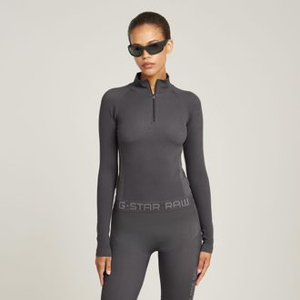G-Star Seamless Zip Top - Grijs - Dames