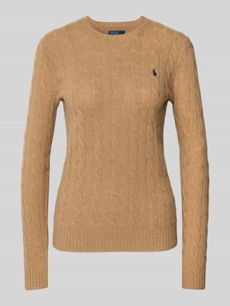 Polo Ralph Lauren Strickpullover aus Wolle-Kaschmir-Mix Modell JULIANNA in Camel, Gr&ouml;&szlig;e L