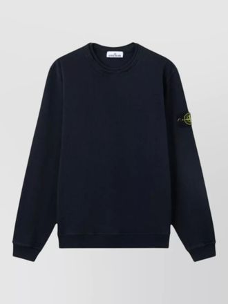 Stone Island logo cotton crew neck sweatshirt