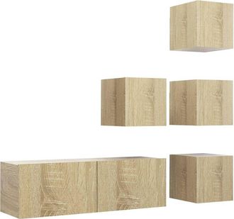 vidaXL Juego De Muebles De Sal&oacute;n 5 Piezas Roble Sonoma Vidaxl