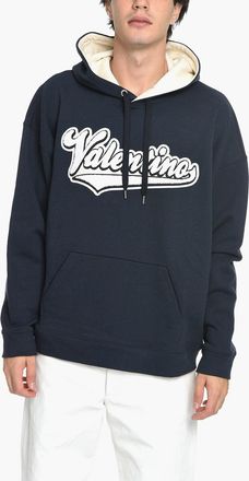 Valentino Brushed Cotton Hoodie With Sponge Patch Logo Valentino