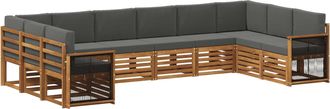 vidaXL Conjunto De Sof&aacute;s De Exterior 7 Uds. Natural Y Antracita Vidaxl