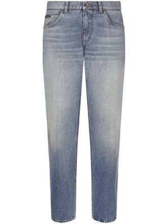 Dolce & Gabbana Jeans dritti con effetto schiarito - Blu