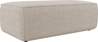 Vente-Unique Puf de tela texturizada beige AMELIA