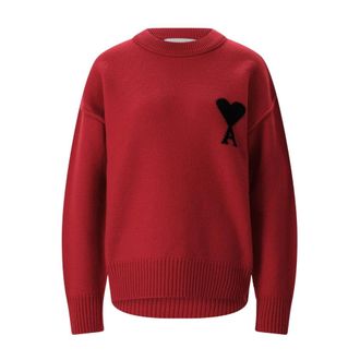 Ami Truien & Vesten, Heren, Rood, XS, Wol, De Coeur Crewneck Sweater