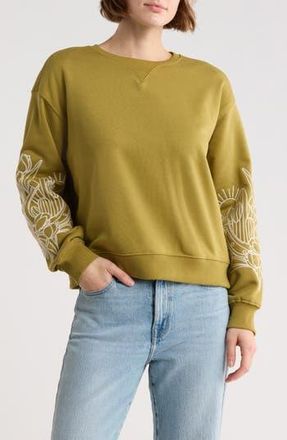 Scotch & Soda Embroidered Sweatshirt in Green Moss at Nordstrom Rack, Size Medium