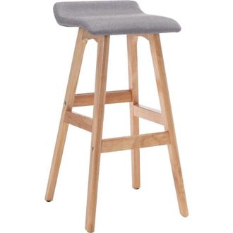 vidaXL Bar Stool Light Grey Fabric Vidaxl