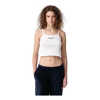 Sporty & Rich Signature NY Crop Top - Dames - Tops - Wit - Maat: S Katoen