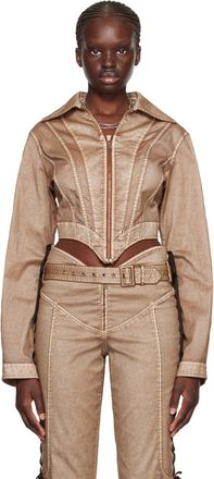 ジャケット FABIANA FILIPPI Women Outer PLD223F588H811 25 Beige Fabiana Filippi knitted-collar Wool Jacket | Neutrals | FARFETCH